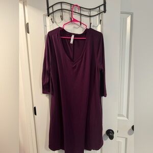 Purple V-Neck Dress